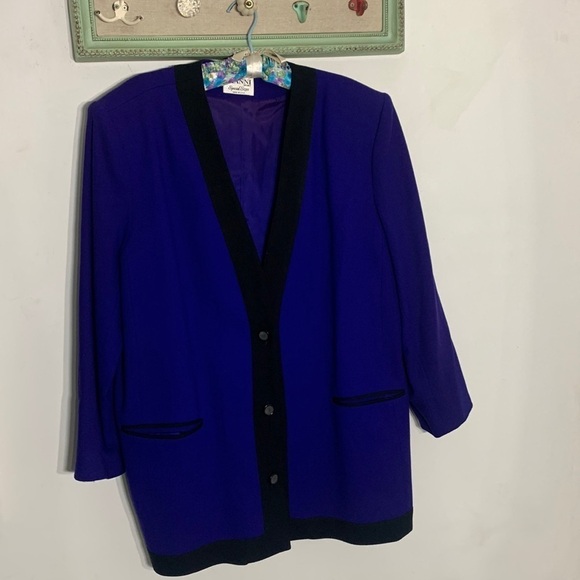 Vintage Gianni Sport Wool Purple plus size blazer jacket 20 women’s - Picture 1 of 8
